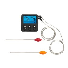 Taylor Programmable Dual Probe Digital Grill Food Thermometer, Stainless Steel