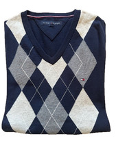 Tommy Hilfinger Long Sleeve V Neck Argyle Sweater XXL