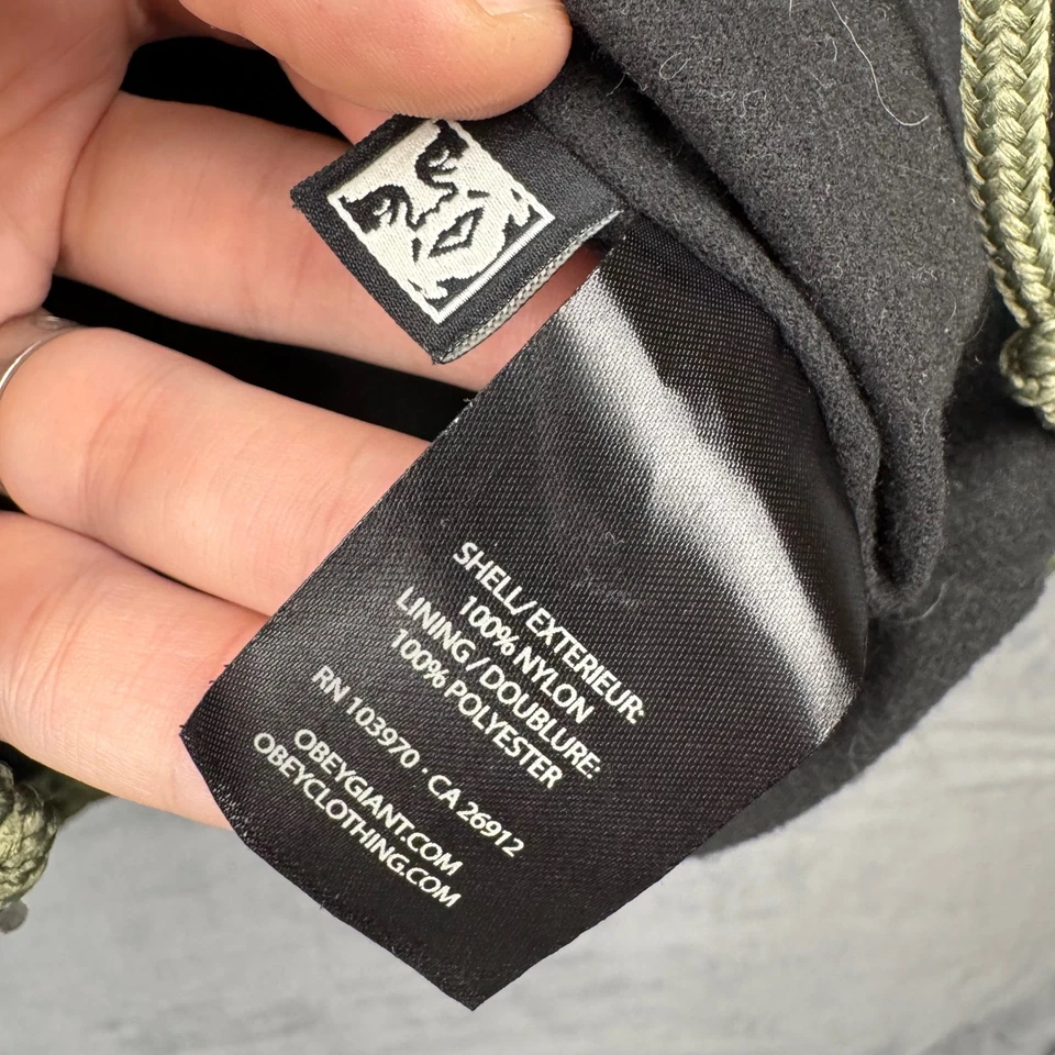 OBEY Worldwide Green Nylon Hooded Anorak Jacket XS - Image 4 of 4