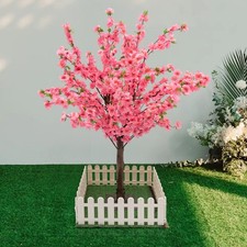 3.94ft Artificial Cherry Blossom Tree Pink Fake Sakura Flower Pink Sakura Tree