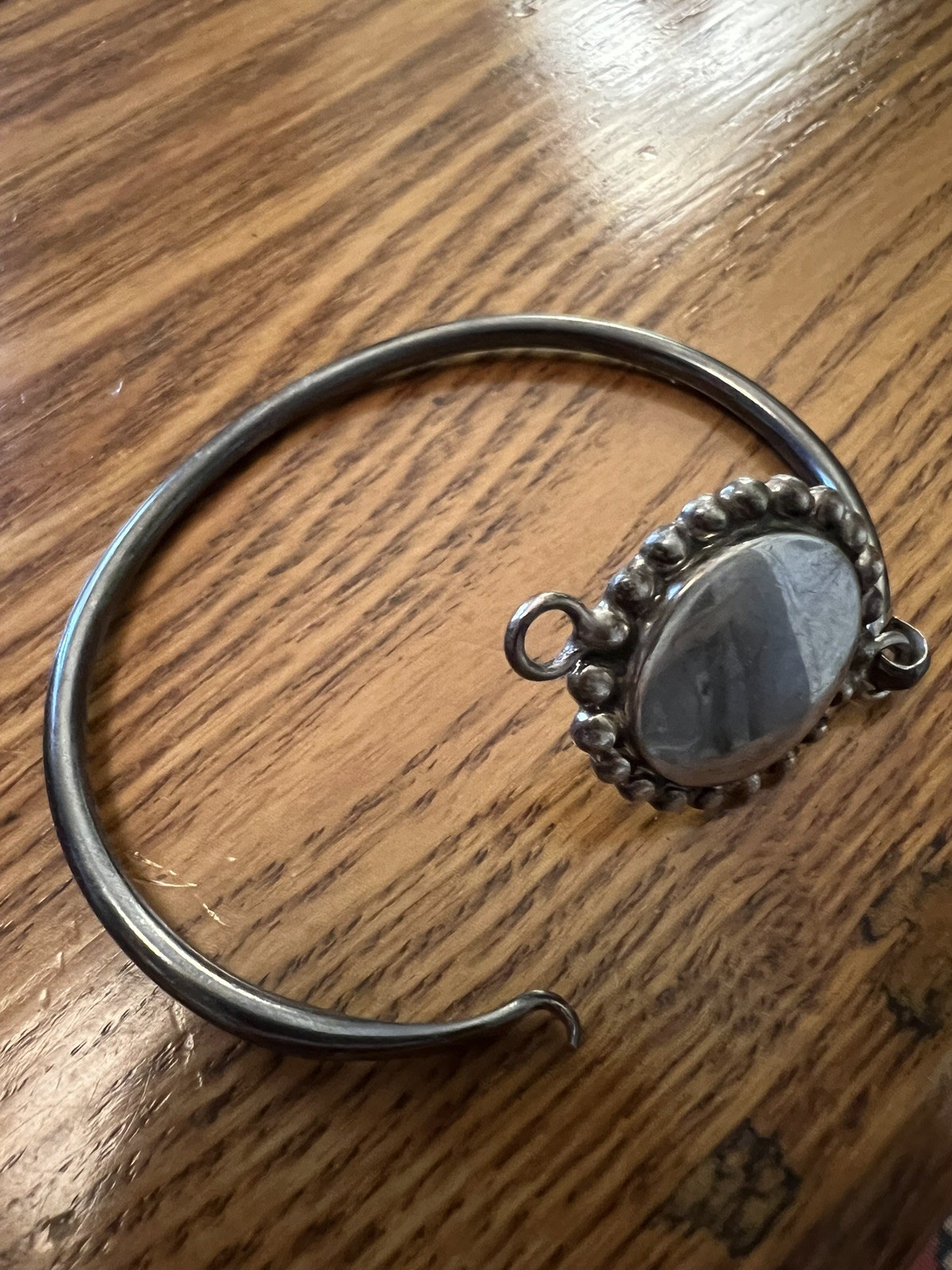 Sterling Silver Engravable Disc Hinged Bangle - image 7