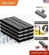 12-Pack Neodymium Magnets with 33lbs Pull Force - Versatile Adhesive Bar Magnets