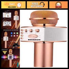 Wireless Bluetooth Karaoke Microphone - 3-in-1 Portable Handheld Mic  Speaker f