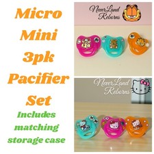 Micro Mini 3pk Pacifier Set. includes matching storage case