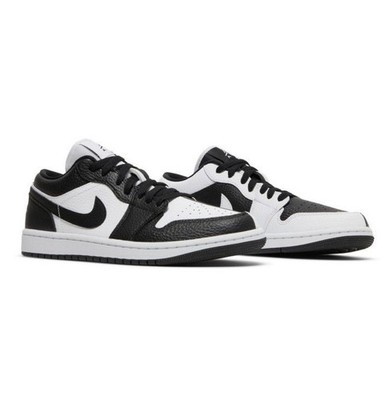 Jordan 1 Low SE Homage Split Black/White Leather Low Top Athletic Sneaker