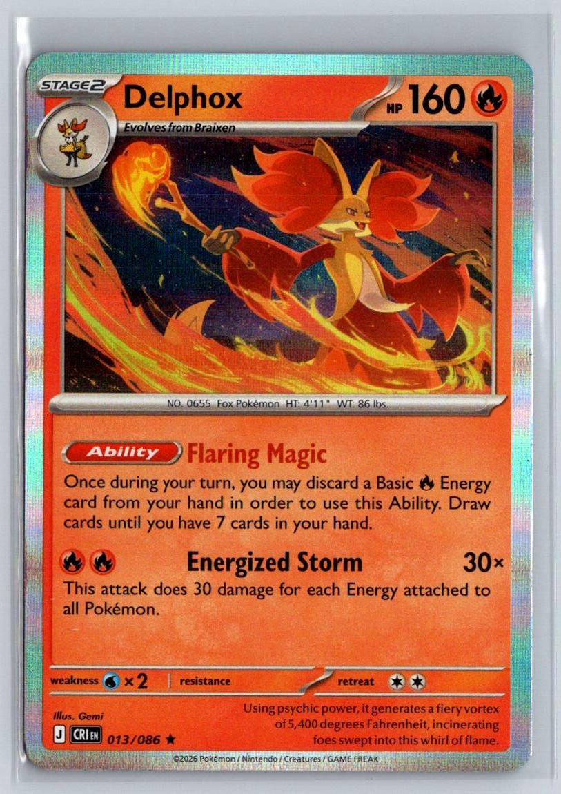 Delphox (Non-Holo) 013/086 Holo Rare Deck Exclusives Pokemon Near Mint