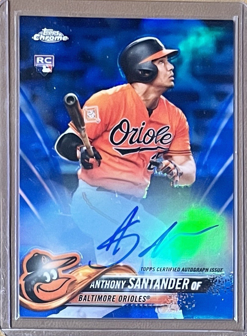2018 Topps Chrome -(RC, Auto) Anthony Santander #RA-ANS Blue Refractor / 150