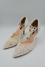 ERIJUNOR Ivory Lace Mesh Satin Women's Shoes size 8