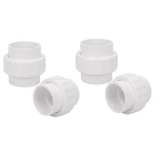 2 Inch PVC Union Coupling Fitting for Pipe Connections, 4 Pack