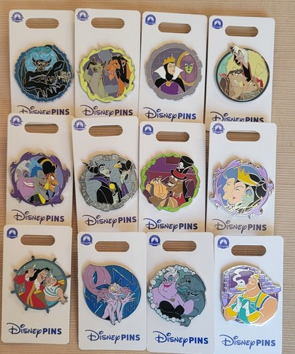 Disney Parks 2025 Villain Frame Character 12 Pin Set New on Card