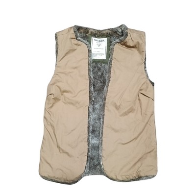 Guess Reversible Soft Fox Faux Fur VEST Brown Coat Jacket Mobwife