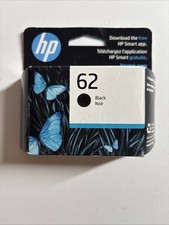 HP 62 Black Printer Ink Cartridge Original Genuine - OEM New In Box