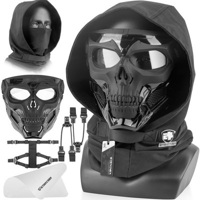 Airsoft Mask Full Face Skull Balaclava Face Mask Men Skeleton Mask Tactical P...