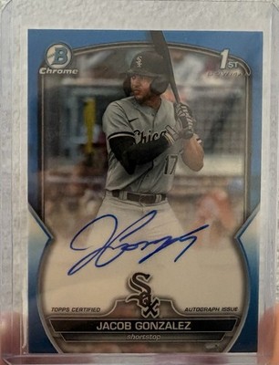 2023 Bowman Draft Chrome Jacob Gonzalez #CDA-JGO True Blue Auto /150