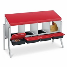 Chicken Nesting Boxes, Heavy-Duty 8-Compartment Metal Chicken Nesting Box