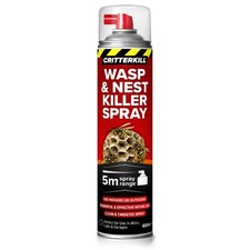 CritterKill Wasp Killer Spray Wasps Nest Killer Spray Loft Attic Garage 600ml