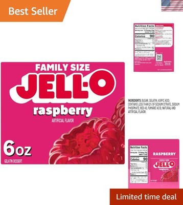 Delicious Raspberry Gelatin Dessert Mix, 6 oz - Perfect for All Ages