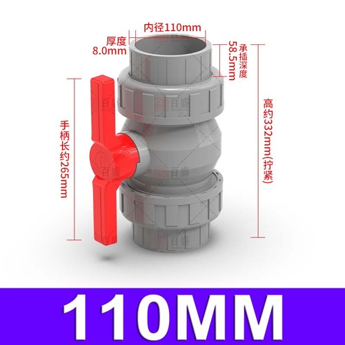 PVC Ball Valve Double Union Solvent Weld ID 20~63MM Pond Fish Koi Pipe Fitting - Picture 26 of 26