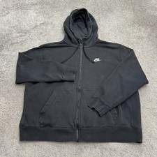Nike Full Zip Hoodie Sweatshirt Mens XL Black Pockets Fleece Casual Streetwear