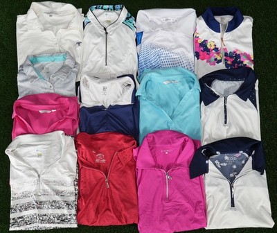 (13) Women s Golf Lot XL Polo Shirt Quarter Zip Top IZOD Sofibella EP Pro Lady++