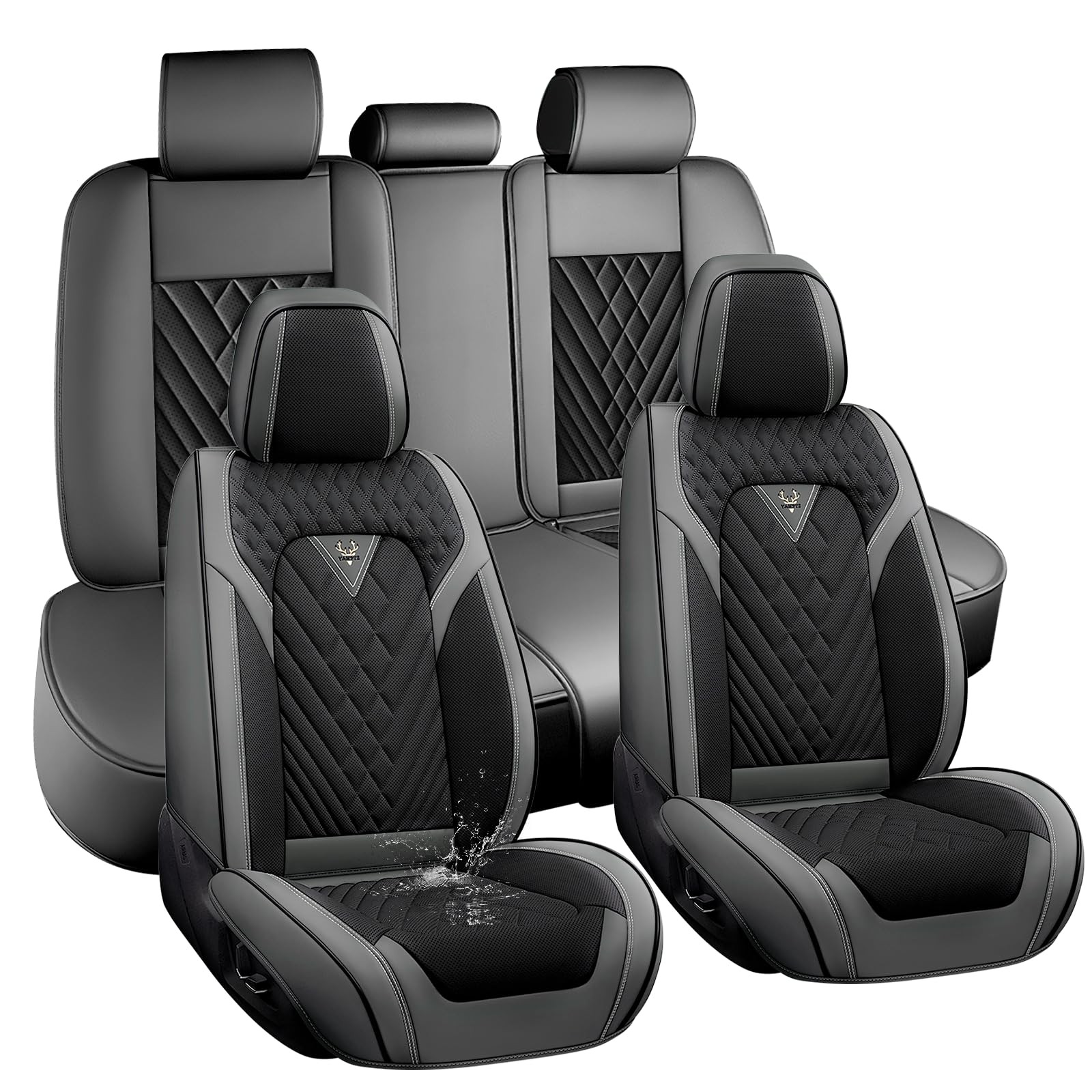 Full Set Seat Covers for Nissan Titan 2004-2024, Black-Gray