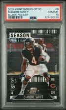 D'andre Swift 2024 Panini Contenders Optic #8 Black Pulsar PSA 10