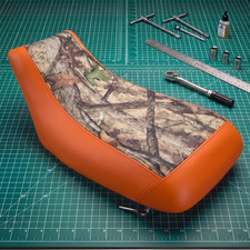 Cubierta de asiento de vinilo color camuflaje naranja para Suzuki Ozark 250