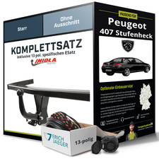 Für PEUGEOT 407 Stufenheck Typ 6D Anhängerkupplung starr +eSatz 13pol 04- AHK