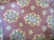 Pottery Barn Kids Baby Crib Quilt Throw Blanket Purple Blue Floral Mandala