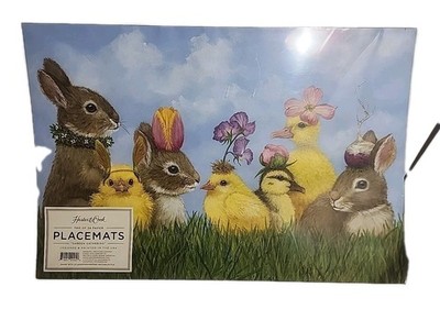  Hester & Cook Pad 24 Paper Placemats Festive Garden Gathering Easter Duck Bunn