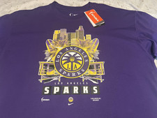 Los Angeles Sparks Logo LA Edition The Nike Tee Shirt Men's Size Large Purple