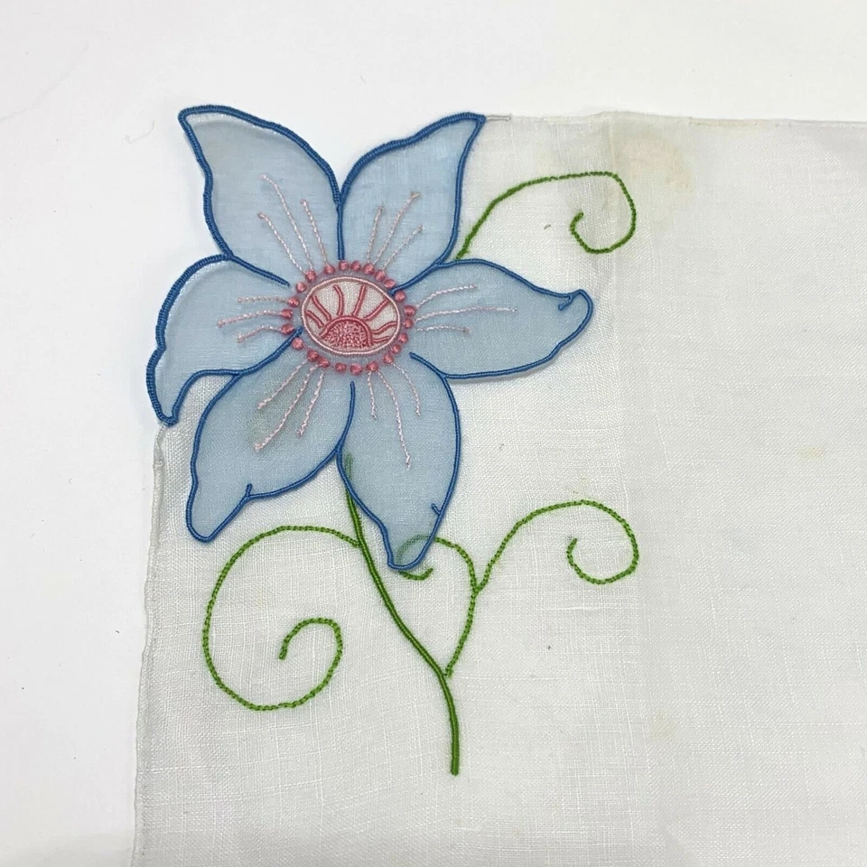 Pañuelo Floral Something Blue Brides Boda Cottagecore Vintage Madeira 3D Foto 3 de 4