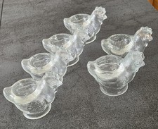 Vintage WMF Design Glas Eierbecher 2 Huhn Küken 1970er 1980er  Pressglas Ostern