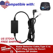 Radar Detector Cable,Type C to RJ11 Plug Cable,for Escort Radenso XP Uniden