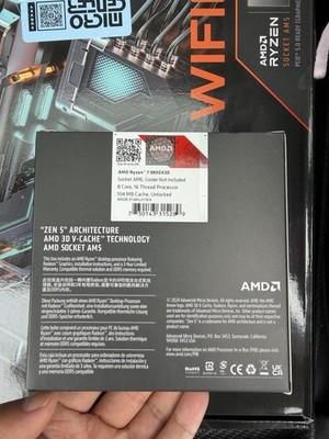 AMD Ryzen 7 9800X3D 4.70GHz 8 Core 100-100001084WOF 16 Thread AM5