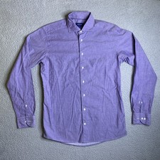 Eton Contemporary Shirt Men 16.5 42 Large Purple Slim Long Sleeve Preppy Casual