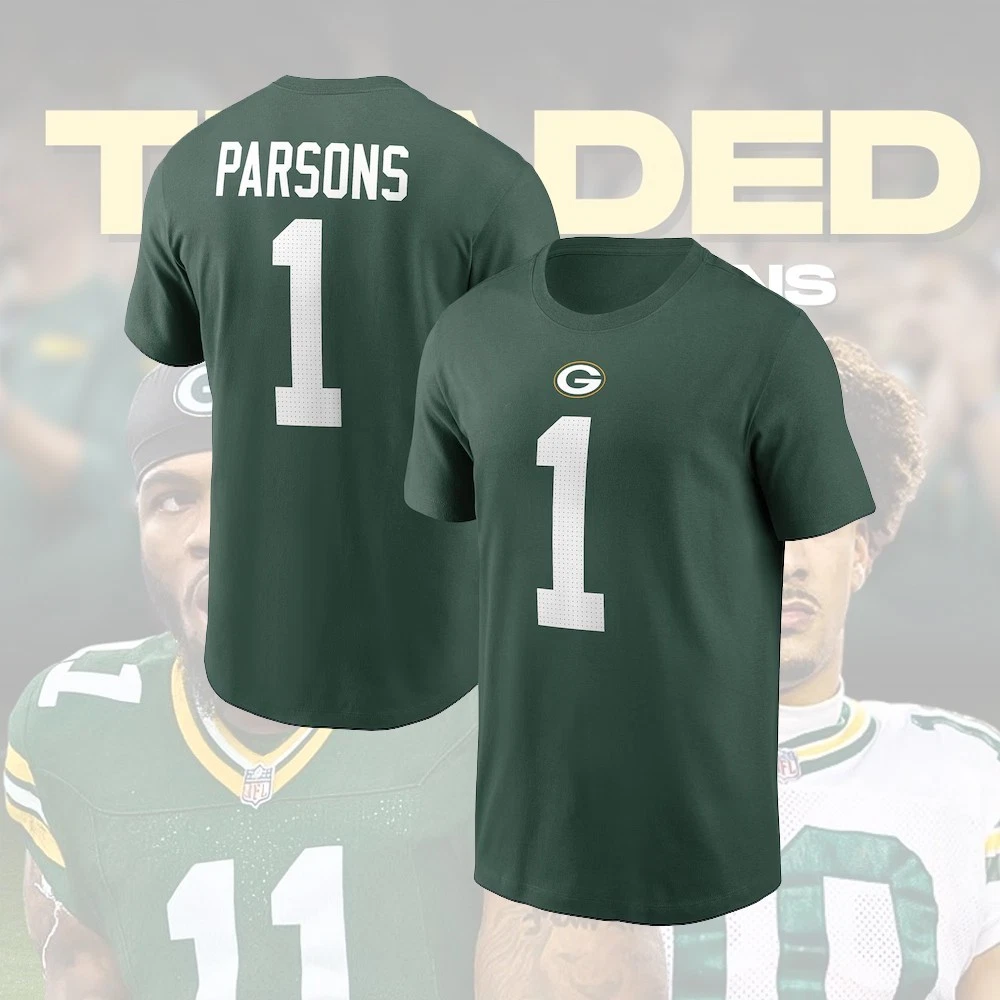 Micah Parsons Green Bay Packers Player Number & Name Double Sided T-Shirt