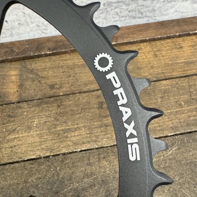 Praxis Wave 48T Chainring 104 BCD 4-Bolt Black Aluminum Road CX
