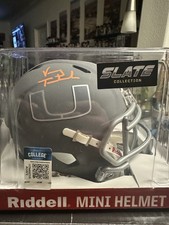 Vinny Testaverde Signed Miami Hurricanes Riddell Slate Mini Helmet Schwartz