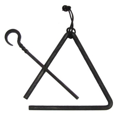 Old Iron Cowboy Western DINNER TRIANGLE Calling Bell Cast Iron Rustic Barn Decor