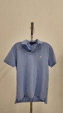 Polo Ralph Lauren Men  s Custom Slim Fit Polo Shirt Light Blue w/ Yellow Pony Sm