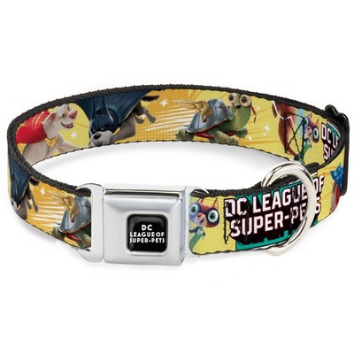 Dog Collar DCFB-DC LEAGUE OF SUPER-PETS Logo Full Color Black/White  (US IMPORT)