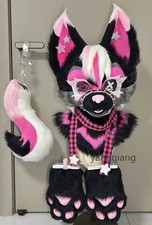 Fursuit Long Fur Husky Fox Mascot Head Party Halloween Fur Cosplay-Promotion