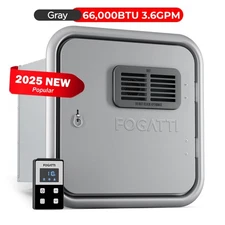 3.6 GPM 66,000 BTU RV Tankless Water Heaters for Instant Hot Water Propane Gray