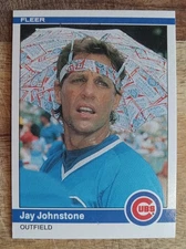 1984 Fleer JAY JOHNSTONE #495 / NM-MT / Novelty Humor Budweiser Hat Umbrella