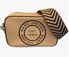 Marc Jacobs Signet FlashCamera Bag Crossbody Iced Coffee Purse Tan Leather