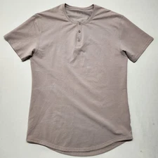 BYLT Drop Cut Lux Men Casual T-Shirt Size Medium Sand Pullover CasualTee Reg Fit