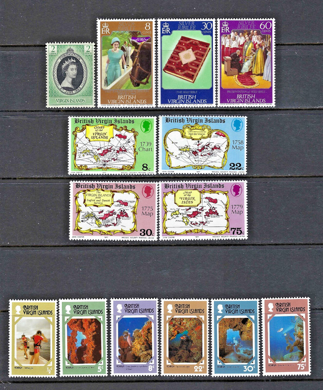British Virgin Islands 1977 #114, 317-319, 320-323, 327-332 MNH Assortment