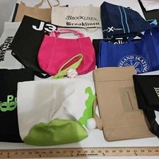 Lot of 12 reusable shopping totes Mixed Canvas type bags Nice Green Easter Tote