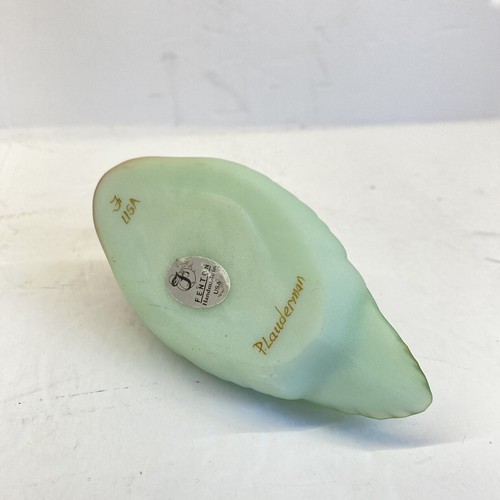 Statuina Fenton Art Vetro Giadeite Anatra Mallard Verde Satinato Firmata P Laudermann - Foto 5 di 6